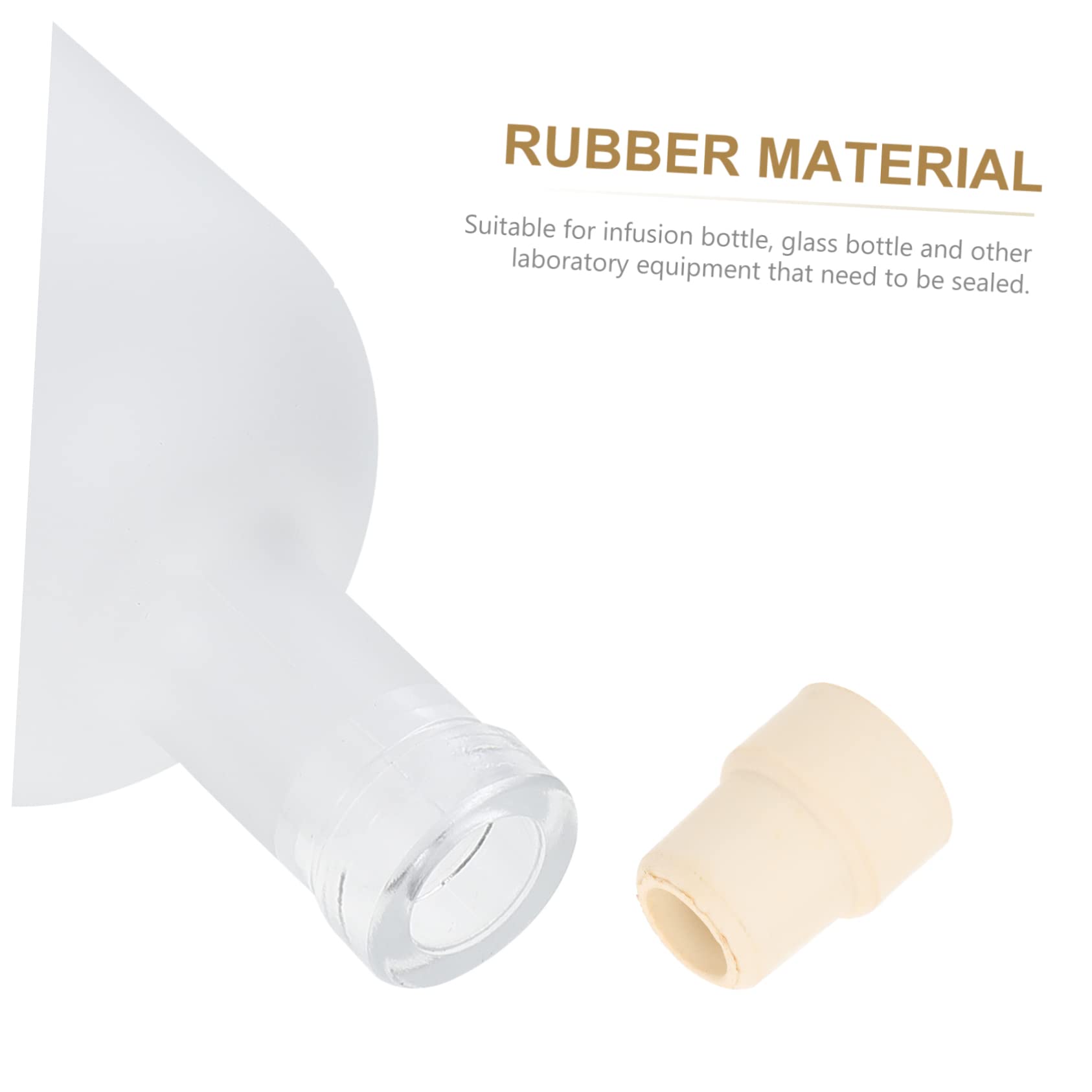 FUNOMOCYA 25pcs Infusion Bottle Rubber Stopper White Plug Bottle Stoppers Flask White Lab Plug Bottom Closure Stopper Laboratory Bung Infusion Bottle Stopper Bottle Plugs Vial