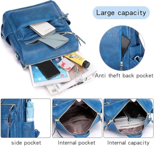 Image of Women's Stylish PU Leather Backpack Handbag | Trendy Shoulder Bag for College, Office, Travel & Daily Use | Convertible Backpack Purse with Multi Pockets