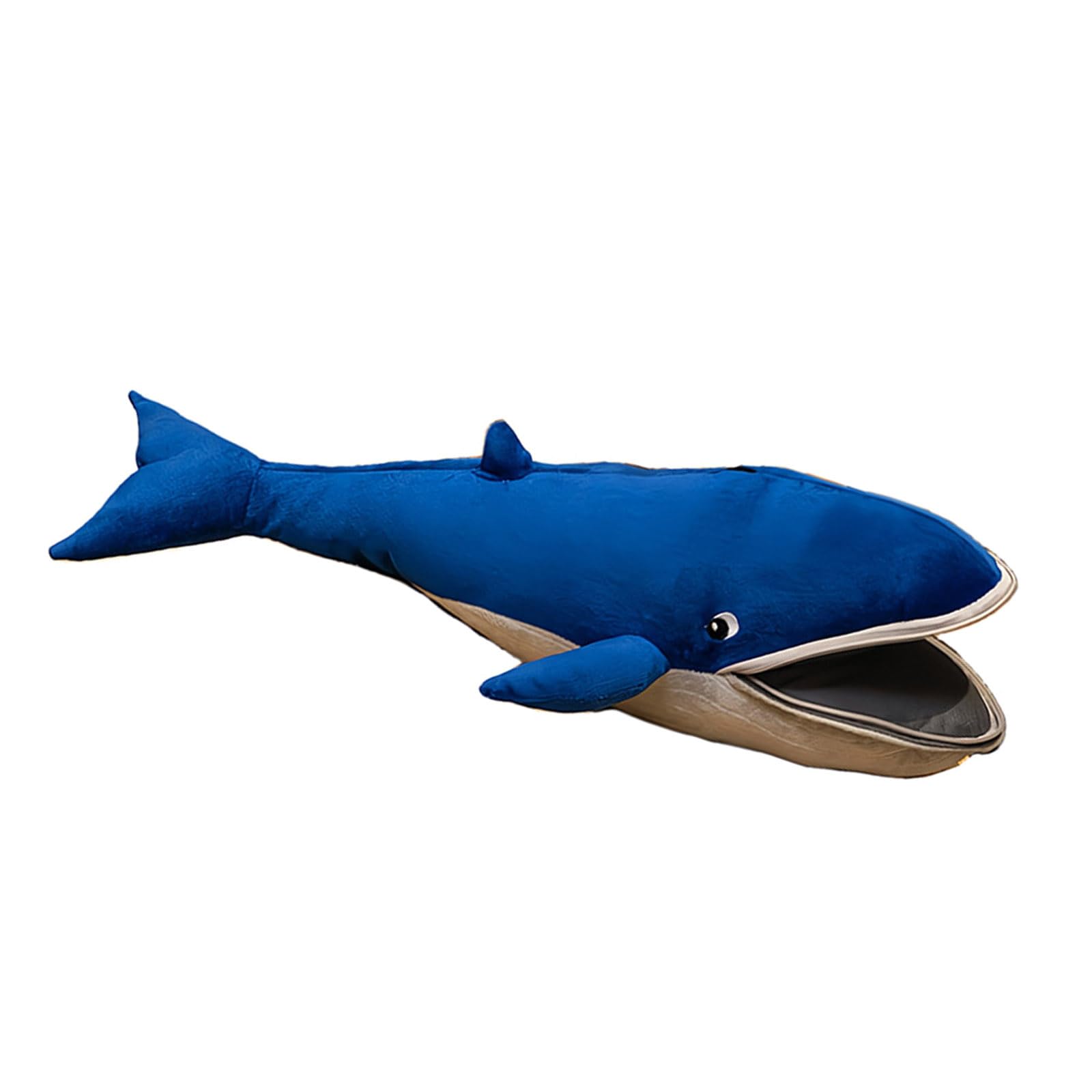 Mekalero Life Like Blue Whale Plush Toy Stuffed Animals with Open Mouth Design for Kids Bedtime Snuggling Storytelling Activity Kids Hugging Toy