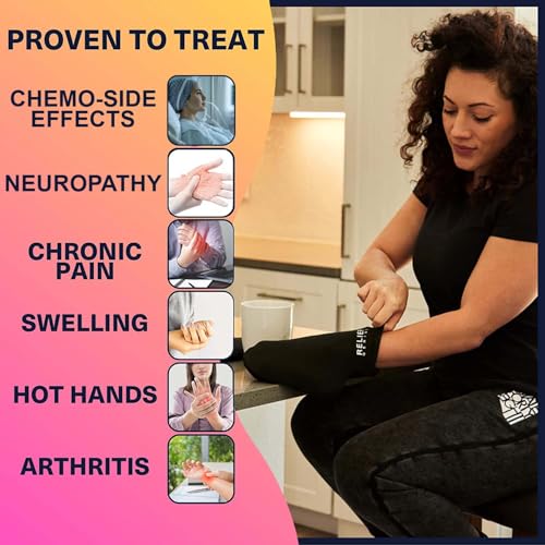 Image of Relief Genius Cold Therapy Socks & Hand Ice Pack Cooling Gloves for Chemotherapy Neuropathy, Chemo Care Package for Women and Men S /M