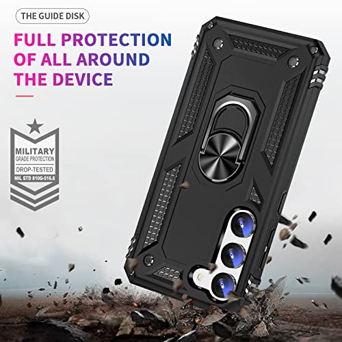 Image of Vaki Cases for Samsung Galaxy S23 Case with Screen Protector [Military Grade Drop] Heavy Duty Rugged Shockproof Protective Cover for Samsung Galaxy S23 5G Phone Case with Ring Kickstand Black
