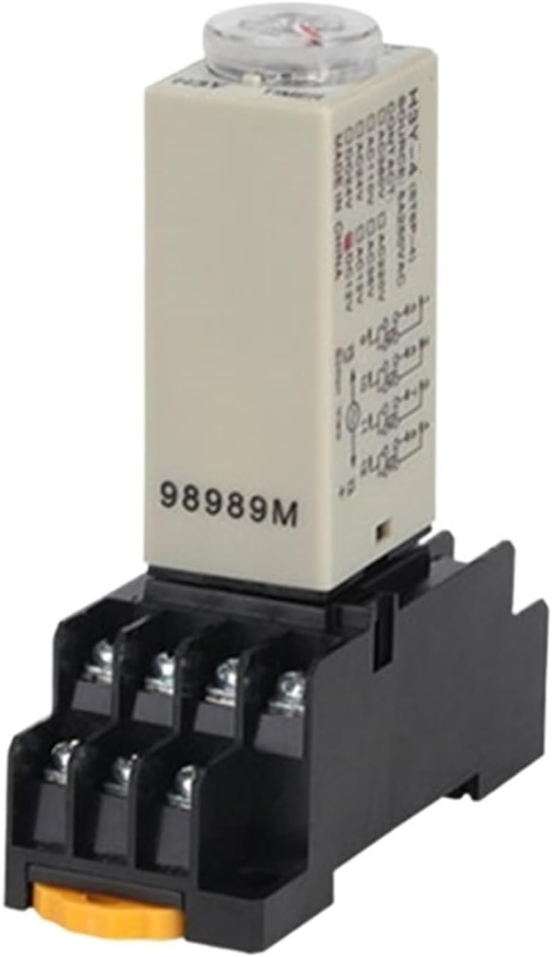 H3Y-4 Power-on Delay Rotary 1S/5S/10S/30S/60S/3M/5M/10M/30M Timer Time Relay AC/DC 24V 14 Pin With Base PYF14A 1Pcs(Voltage AC 24V,0-5 Minute)