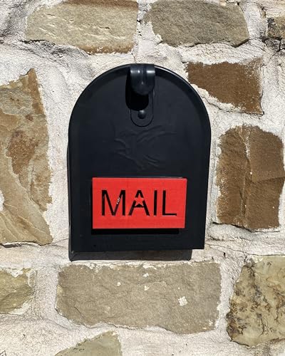 MAIL Design Mailbox Flag for Stone or Brick Encased Mailboxes, Replacement Red Flag Kit, Outgoing Mail Flag, Universal 4.02in x 2.27in