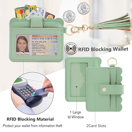 Image of Wristlet Wallet for Women with Keychain - RFID Card Holder Small Wallet Wristlet with Key Ring