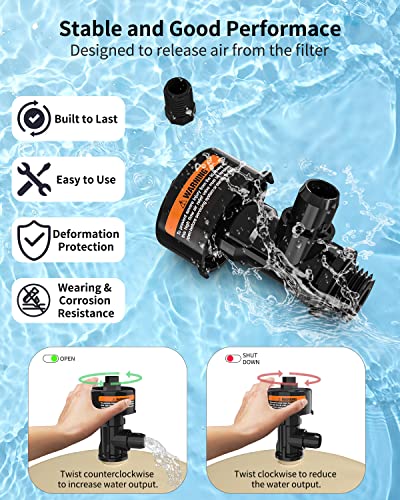 98209803 High Flow Manual Air Relief Valve Replacement For Pentair Pool And Spa Filters, Pool Filter Air Relief Valve, Air Relief Valve For Pool Filter, Includes Relief Valve, Gauge Plug, O-Rings. #TOP3