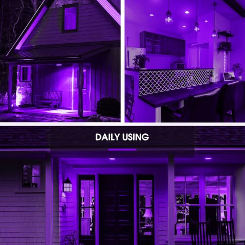 Image of L LOHAS LED Purple Halloween Flood Light Bulbs, PAR30 Flood Light Outdoor | LED 12 Watt Colored Porch Bulb, 100W Equivalent, E26 Base Ideal for Home Lighting, Holiday, Party Decoration, 2 Pack
