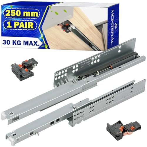 1 Paar Schubladenschienen 250 mm mit Vollauszug 224 mm