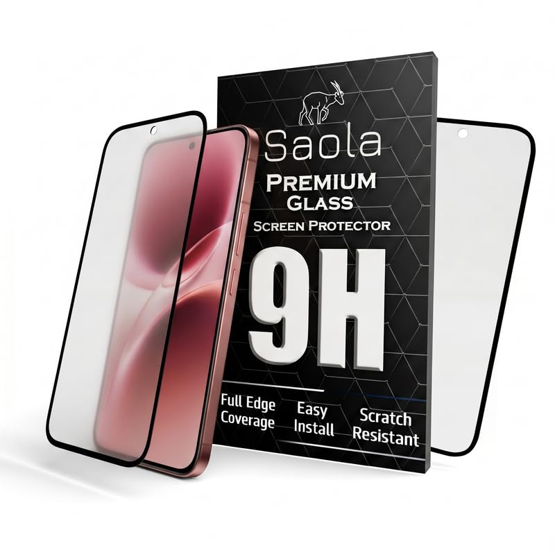 Image of Saola HD Matte Tempered Glass With 18H Hardness For Vivo V70 Elite (Pack Of 2) with Hassle-less Installation Kit. Full screen Coverage. 6.59 inch