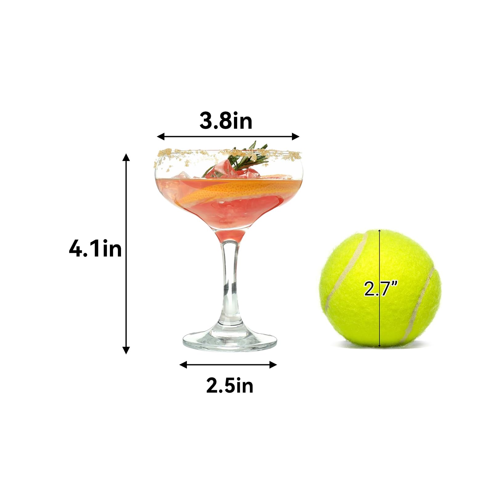 MYKAGS Lot de 6 verres à martini classiques Margarita Daiquiri Manhattan, capacité de 150 ml, parfaits pour les bars à la maison et les divertissements