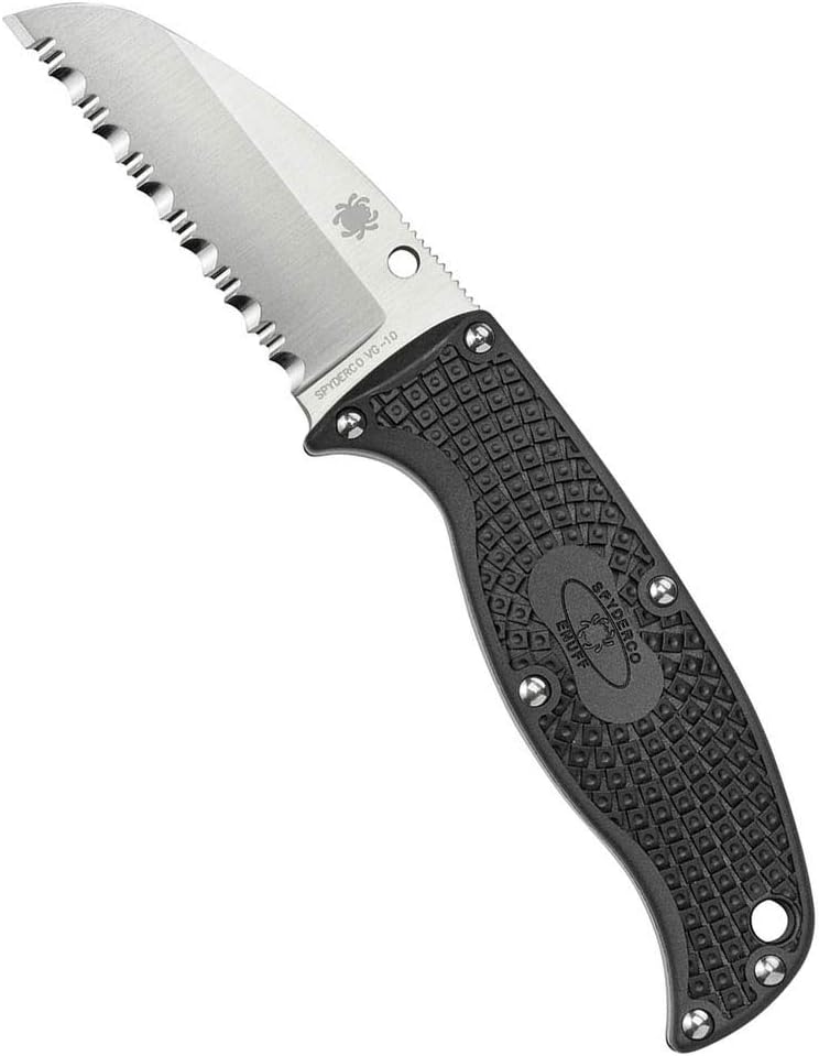 Spyderco Enuff Sheep Foot Spyder Edge Knife, Black