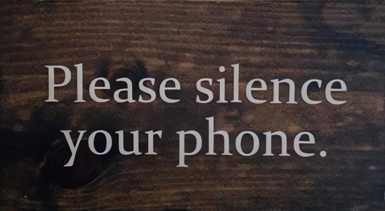 No Cell Phone Wooden Sign - Silence Your Phone Class in Session - Rustic Classroom/Home Decor, for Teachers & Students, Focused Workspace Accent, 12X6 Inch