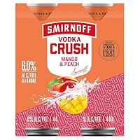 Smirnoff 6.0% Alcoholic Volume Crush Peach & Mango Vodka, 0.44l (4 Pack)