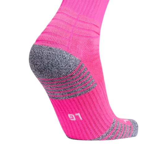 Adidas Unisex 5-Star Cushioned Crew Socks 2.0 (1-Pair), Team Shock Pink/White, Large #TOP4