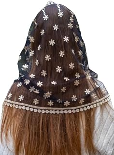 Catholic Mantilla Mass Infinity Veil Church Lace Veil Spanish Chapel Mass Head Covering Veil Long