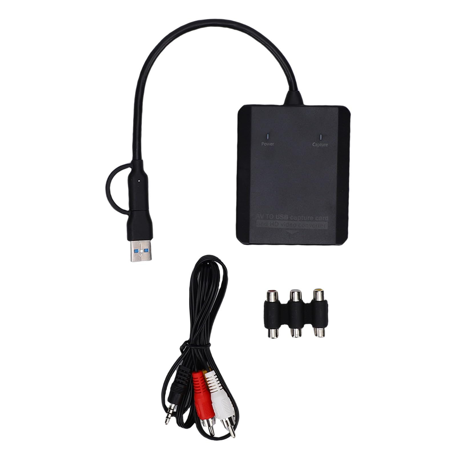 Convertidor VHS A Digital, Tarjeta de Captura de Vídeo USB con Interfaz Dual USB A y C, Convierte AV Analógico A 720P 1080P HD Multimedia para VCR DVD