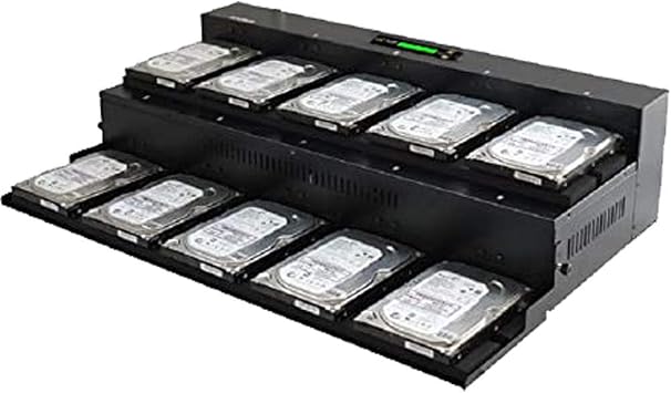 Acumen Disc 1 to 9 Flatbed SATA II Hard Drive Duplicator up to 300MB/s - Multiple HDD Disk & SSD Memory Card Copier & Sanitizer DOD Compliant