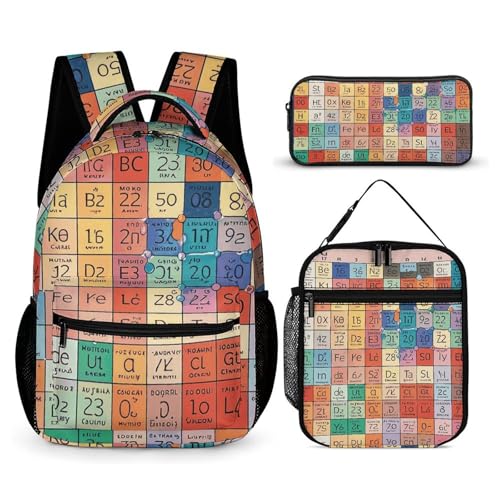 Sac de voyage portable tableau périodique avec trousse et sac repas