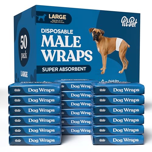 Comfortable Male Dog Diapers - 50-Pack, Leakproof & Absorbent