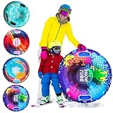 Fancysky Aufblasbare Schneereifen mit Griffen –80 x 80 cm Verdickter Aufblasbarer Schlitten für Alle Altersgruppen, Snow Tube, Schneeschlauch, Erleben Sie Unvergessliche Winterabenteuer