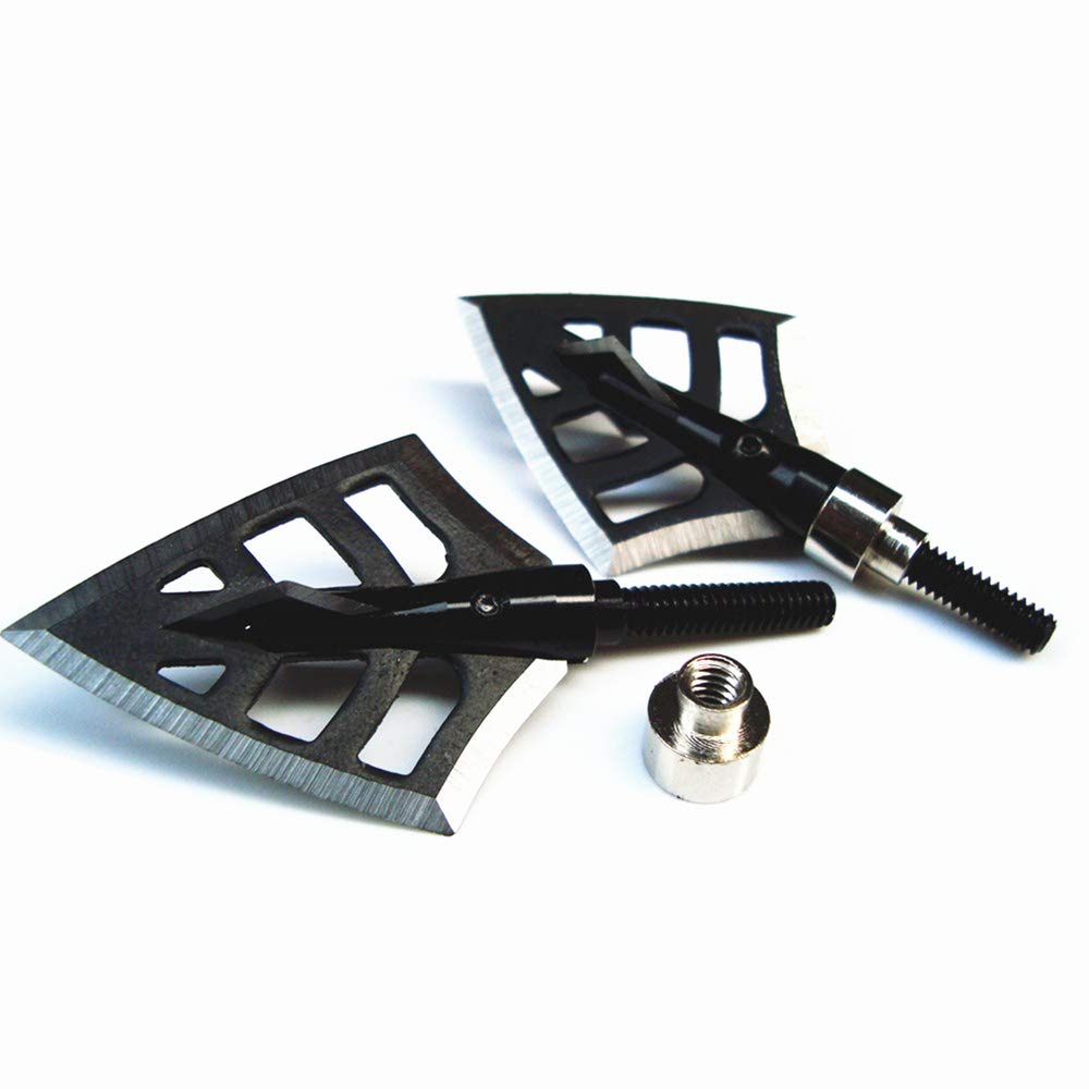 Fay Outdoor Sport 125 Grain Hunting Broadheads, 4 Blades Archery Arrowhead Replaceable for Compound Recurve Bow Arrows and Crossbow Bolts (Pack of 6)