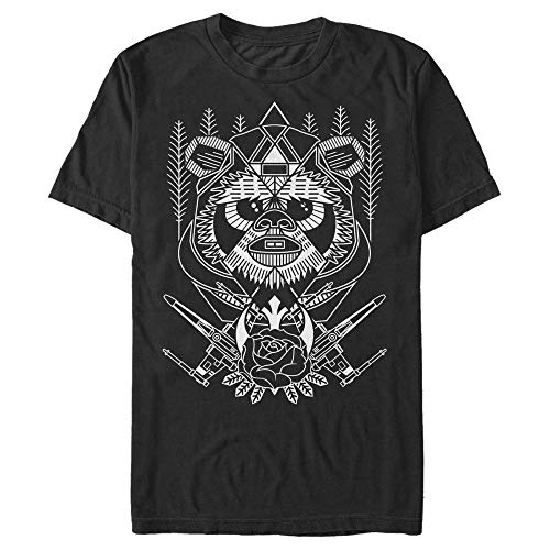 T-shirt Ewok Star Wars pour homme en coton noir taille L coupe Regular