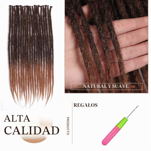 Rastas degradadas marrones hechas a mano con acabado profesional 4