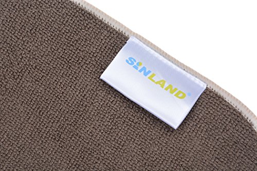 SINLAND Microfiber Dish Drying Mat Super Absorbent Dish Drying Rack Pads Kitchen Counter Mat 16Inch X 18Inch Brown - Thumbnail 2