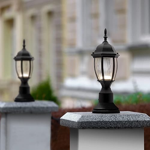 Miniatura 4 de Maxxima Farol LED para poste de luz exterior con vidrio de agua transparente, luz exterior impermeable para montaje en poste, 900 lúmenes, luz de