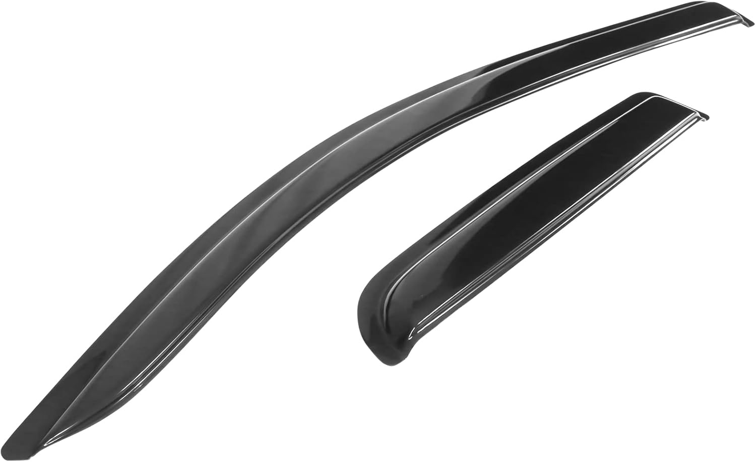 FREEMOTOR802 Tape-on Side Window Visors Wind Deflectors Rain Guards Vent Visors, Compatible with 2007-2021 Toyota Tundra Extended Cab (Double Cab), Slim Style Smoke Tinted Acrylic 4 Pieces