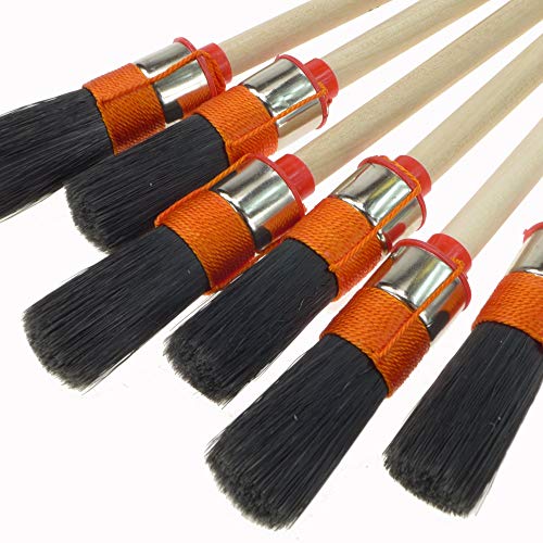 ROTIX 6 stuks ringkwasten Ø 20 mm, maat 2, ronde kwast, lakkwast, zwarte borstelharen - Afbeelding 3