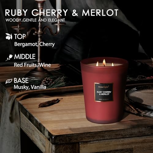 HomeLights-Scented-Candles-Candles-for-Home-Scented-Large-Jar-Aromatherapy-Candles-Natural-Soy-Wax-130-Hours-Long-Burning-Candles-Gift-Ruby-Cherry-Merlot HomeLights Scented Candles Candles for Home Scented Large Jar Aromatherapy Candles Natural Soy Wax 130 Hours Long Burning Candles Gift Ruby Cherry Merlot