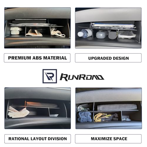 RUNROAD Glove Box Organizer Compatible with Honda Pilot (2016-2022)/ Ridgeline (2017-2023)/ Passport (2019-2023) Accessories, Interior Storage Box Grid Insert Compartment Divider by RUNROAD - Image 6