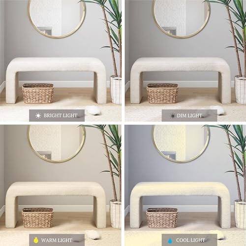 INK+IVY Steve Accent Bench, 42\" W, Cream