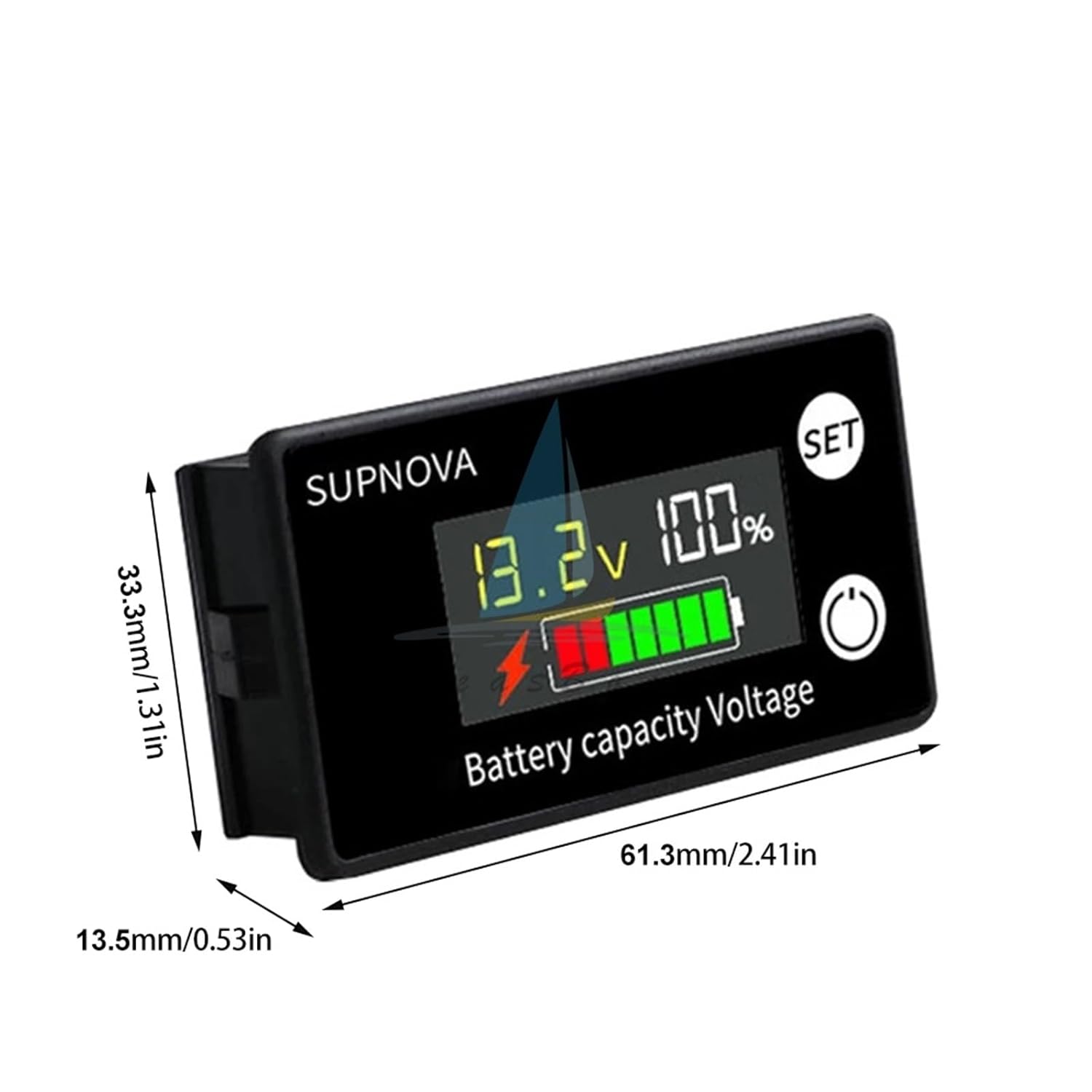DC8-100V Digital Electricity Meter Battery Capacity Indicator LCD Lead-acid Lithium Battery Two-wire Digital Voltmeter 12V 24V(T and ALM Color)