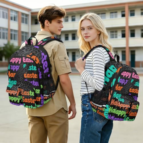 Mochila de viaje de leopardos y conejos de 17.5 pulgadas para portátil de hombre y universidad 7