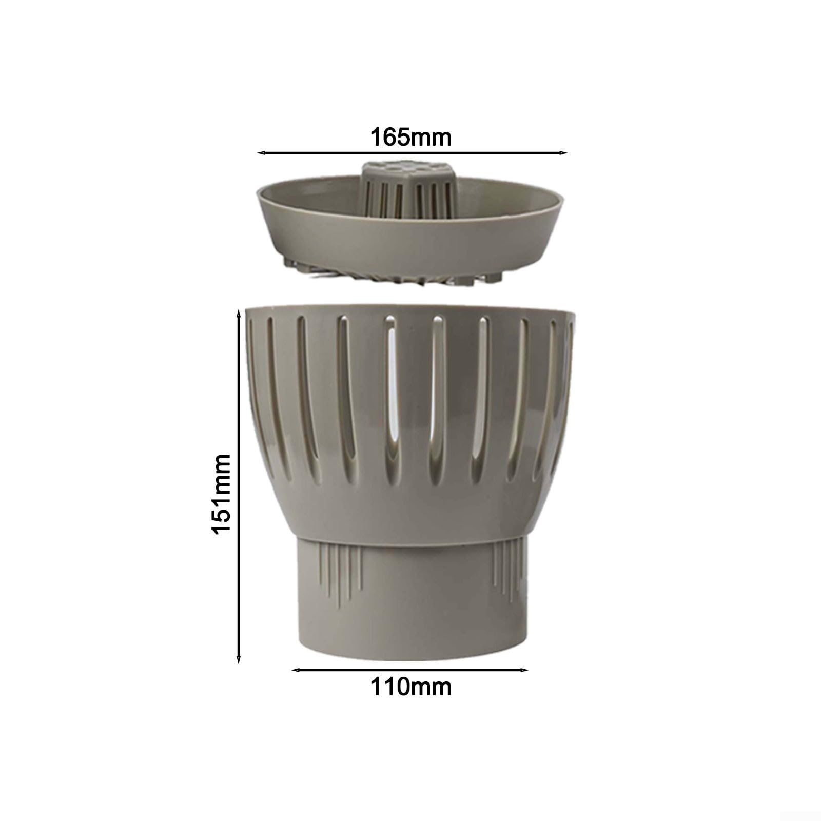 Koi-Teich Abfluss-Skimmer, Kunststoff, Laubsammelfilter, höhenverstellbar, effizient, mit Schwenkwinkel für Wasserschmutzentfernung und Wasserflusskontrolle (110 mm)