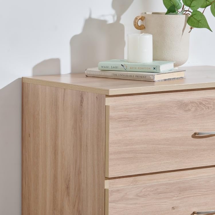 Image of Home Centre Engineered Wood Helios Alton Chest of 4 Drawers, Wood, Brown