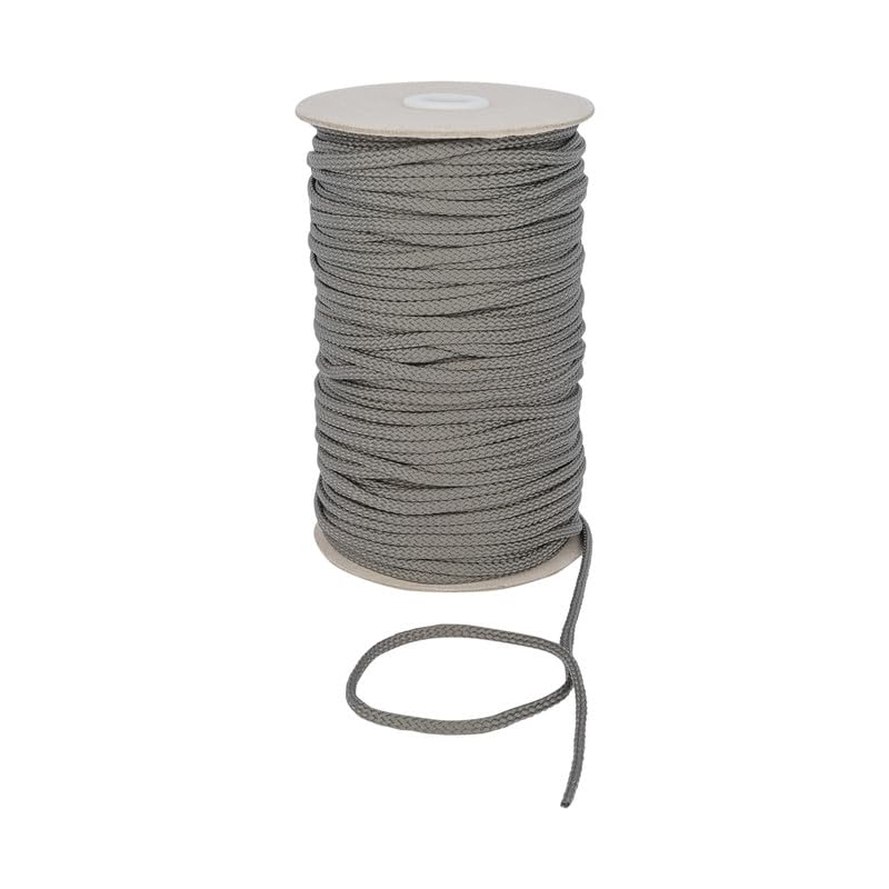 Durable Anorak Braided Cord - 4mm Wide Polyester Drawstring Cord Laces Hoodie String Jogger string clothing cord lace tying lanyard rope craft project (Mid Grey,5)-Craft Queen LTD