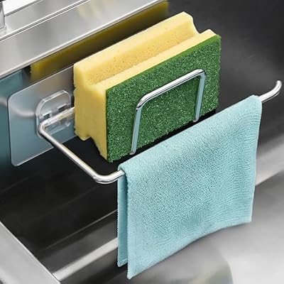 PAVSTINE Soporte Estropajo Fregadero de Cocina, Escurre y Porta Esponja