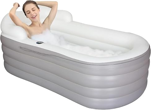 Inflatable Bathtub Inflatable Bathtub Foldable for Adults Full Body Bathtub Large Portable Plastic Small Home Can Sit and Lie Colour 1
