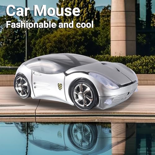 Ratón inalámbrico ergonómico 3D de coche deportivo con funda protectora 3