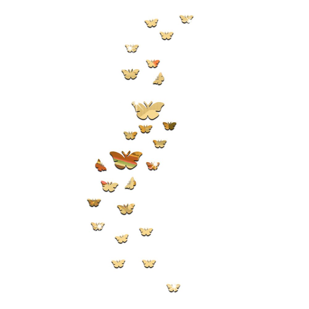 Butterfly Mirrored Gold Wall Decal Pack – by Trixes