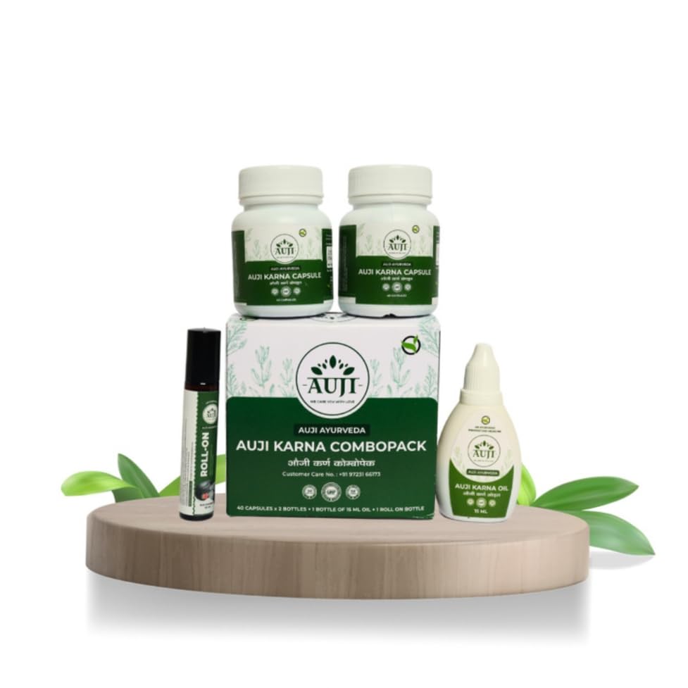 Auji Karna, the Herbal and Ayurvedic capsules & medicine for Tinnitus, Hearing Loss,Vertigo, Ear discharge, Chronic Ear pain, Ménière's disease (2 Bottles each 40 Capsules+Auji Karna Oil 20ml.)-image-45