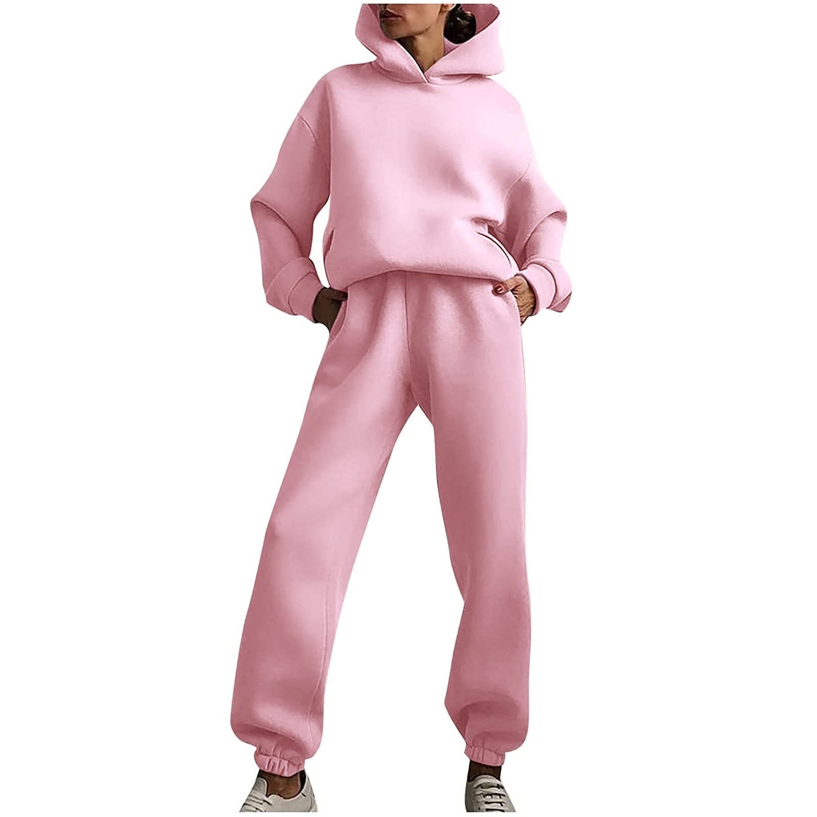 Generisch Ensemble de sport amusant à manches longues pour femme - Sweat à capuche et pantalon long