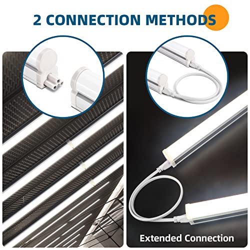 Barrina T5 4Ft Led Shop Light, 2200Lm,5000K Daylight White, 20W Utility Light Fixture, Ceiling And Under Cabinet Light For Workshop Garage, Corded Electric With On/Off Switch, 6 Pack #TOP2