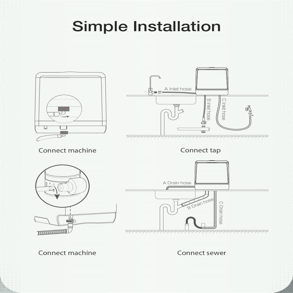Smart Portable Countertop Dishwasher With APP Control for Kitchen