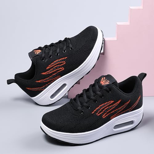 Image of RUIDENG Platform Sneakers for Women Air Cushion | Walking Shoes Women Comfortable All Day | Thick Rocker Bottom
