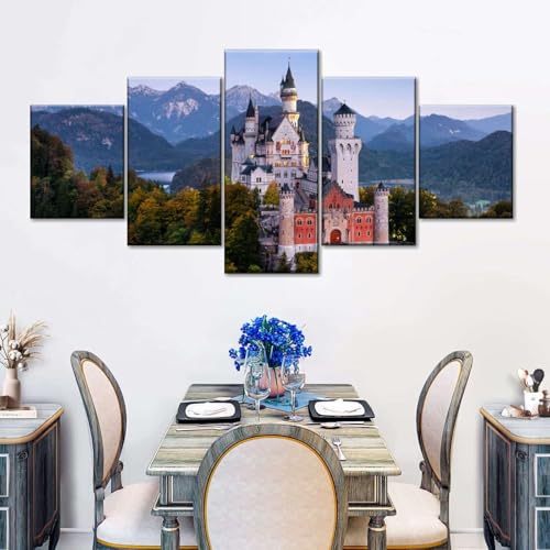 Art mural décoratif Alpes grand format cadre 100x50 cm