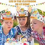 Outus 42 Pack Happy Birthday Crowns for Kids Classroom with Elastic Band for Teachers Students Kindergarten Party - Image 2