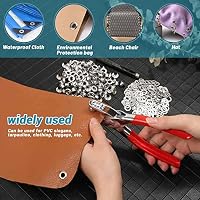 803Pcs Grommet Tool Kit 6mm 1/4 Inch(Inside Hole Size) Eyelet Kit with 400Pcs Eyelets Grommets, 400Pcs Washers and Grommet Eyelet Pliers for Leather/Belt/Shoes/Crafts — image 7